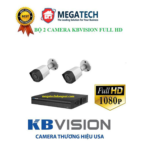 Trọn bộ 2 Camera KBVision Full HD