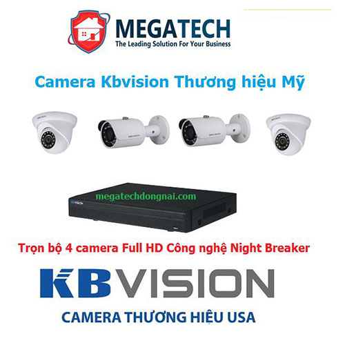 Bộ 4 camera Kbvision 2.0 Megapixel Công nghệ Night Breaker