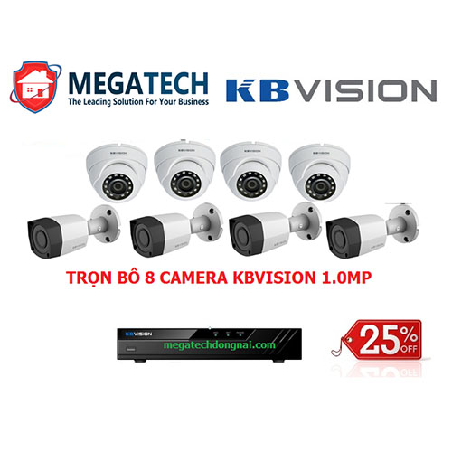 Trọn bộ 8 Camera Kbvision HD Thương Hiệu Mỹ