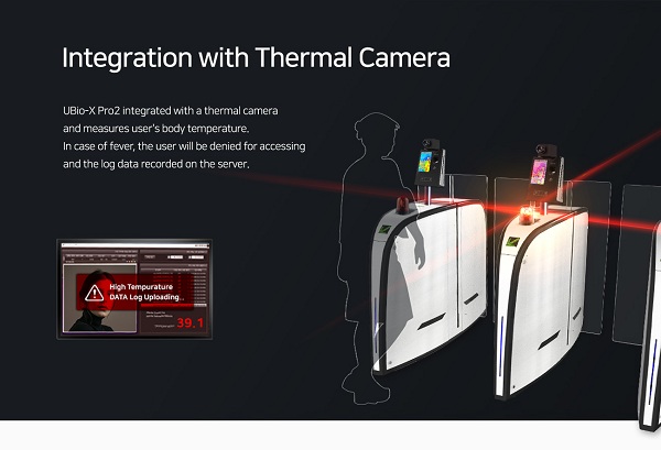 máy chấm công Virdi UBio-X Pro2 tích hợp camera thân nhiệt 