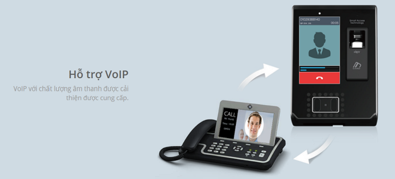 tính năng VoIP của máy chấm công khuôn mặt Virdi AC-7000